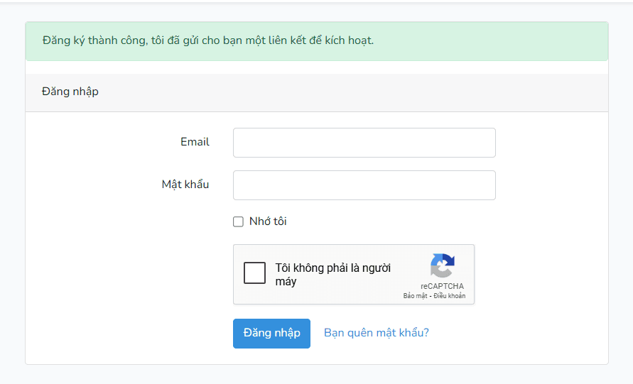 Thông báo gửi mail